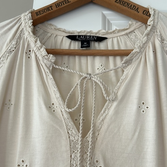 Lauren RL Black Label Cottagecore Romantic Eyelet Lace Dress w MEASUREMENTS! - Picture 3 of 16